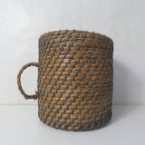 old woven straw stool