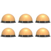 Unique set of six large Bauhaus chrome ceiling lamps/flush mounts, 1940s