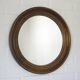 Large Vintage Wall Mirror Turned Oak Wood Round Vanity Mirror Rustic