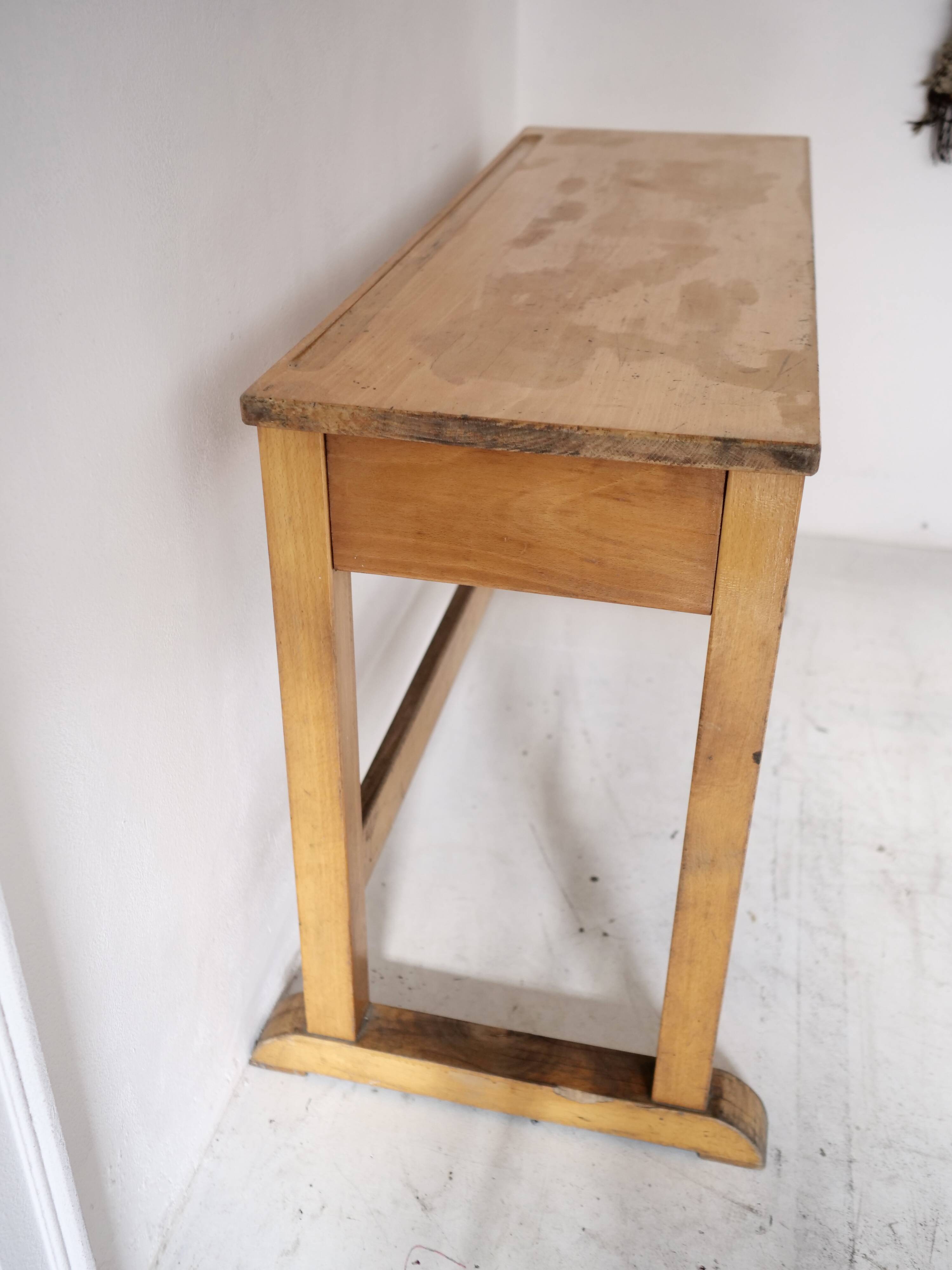 Beech desk or console from around 1930.