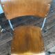 Série de 6 chaises d'école industrielle vintage empilable 1950 assise thermophormé