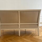 Antique Directoire style sofa in wood and fabric