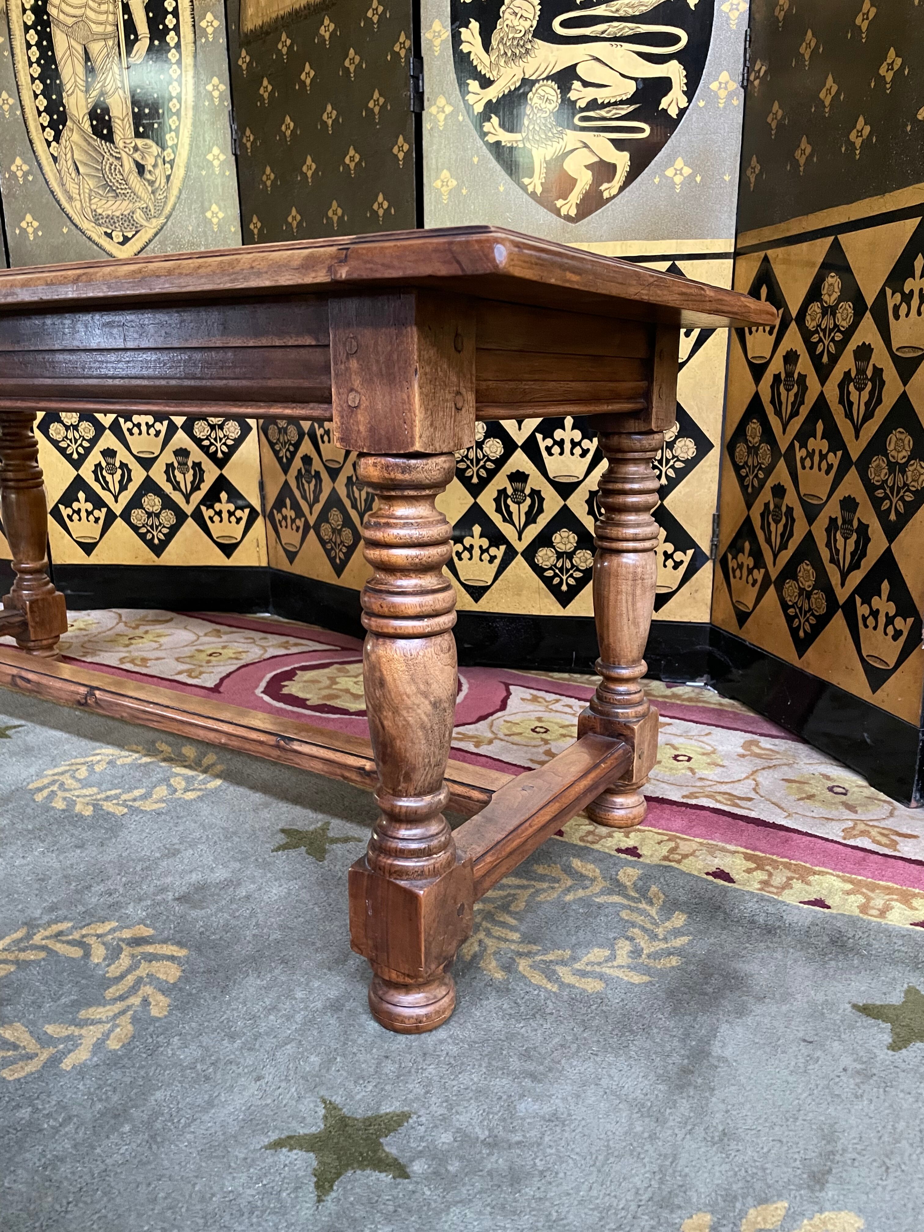 Rustic coffee table in solid walnut