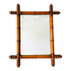 Vintage wooden mirror imitating bamboo