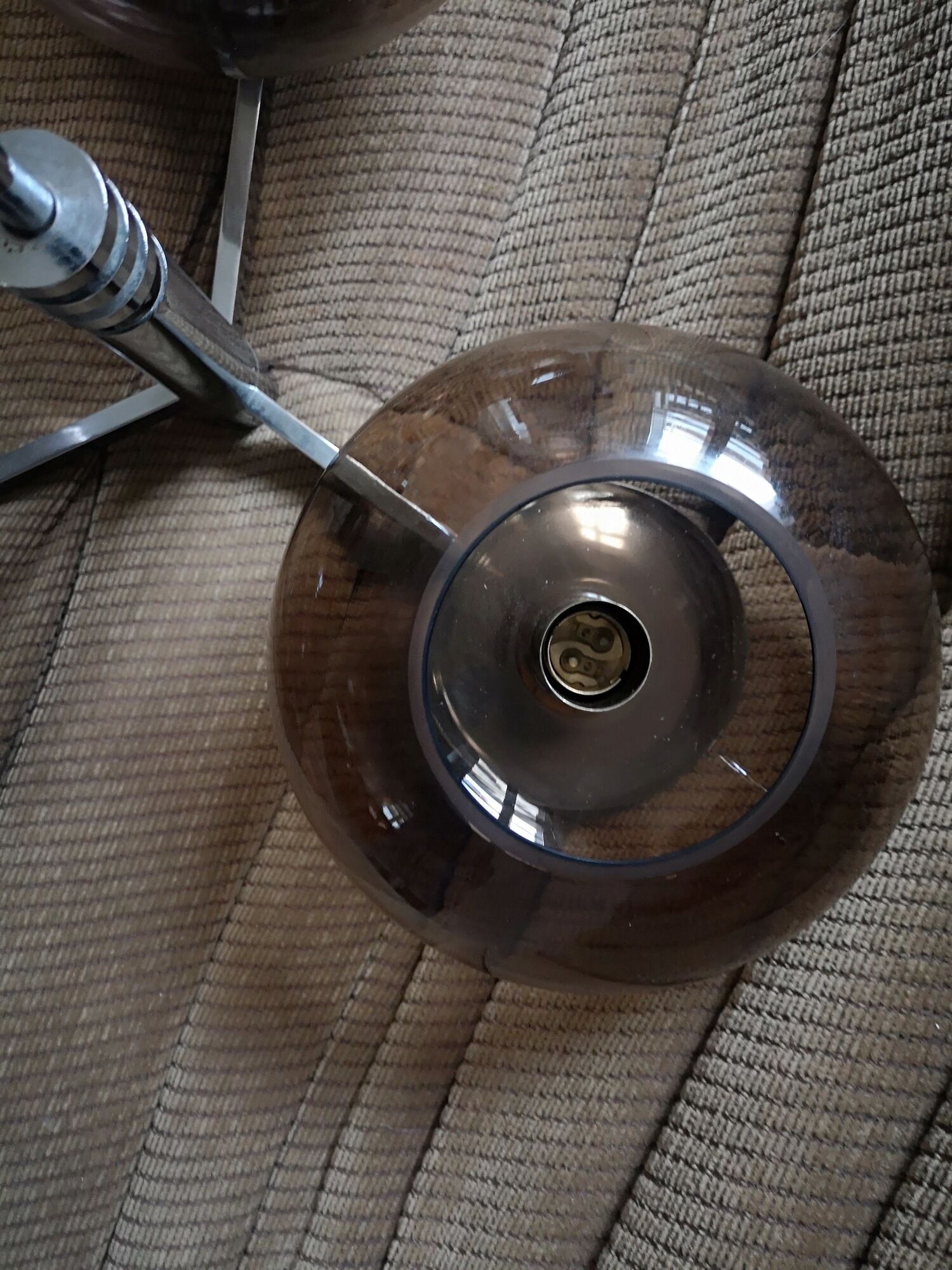 suspension in chrome and smoked glass from Sciolari, italy 1970