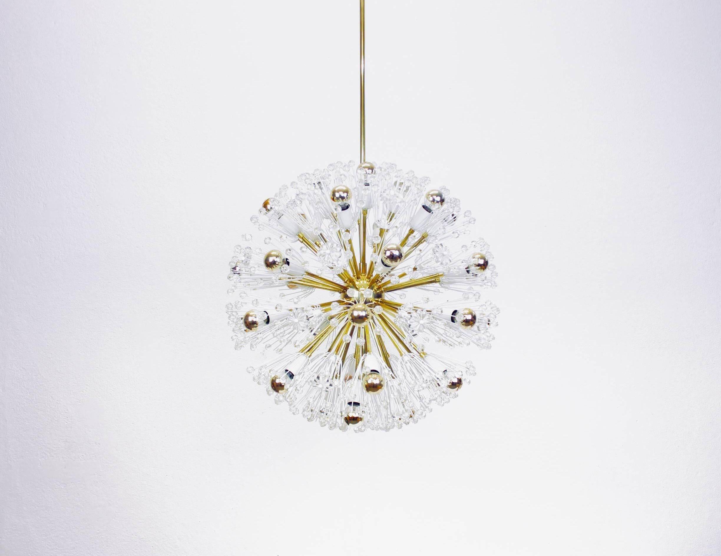 Gigantic brass star-shaped chandelier by Emil Stejnar, Austria, 1960s.