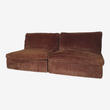 Modular sofa vintage velvet steiner Paris 70s