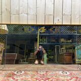 Miroir de Bistro - Brasserie en verre églomisé style Art Nouveau