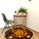 Vintage round carpet with long piles 70s