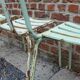 4 metal stackable garden chairs or bistro, Vintage, 1950s-1960s