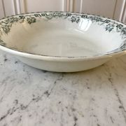 Hollow round dish / salad bowl Terre de Fer Moulin des Loups "Athens" late nineteenth century