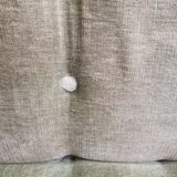 Scandinavian velvet and wood sofa