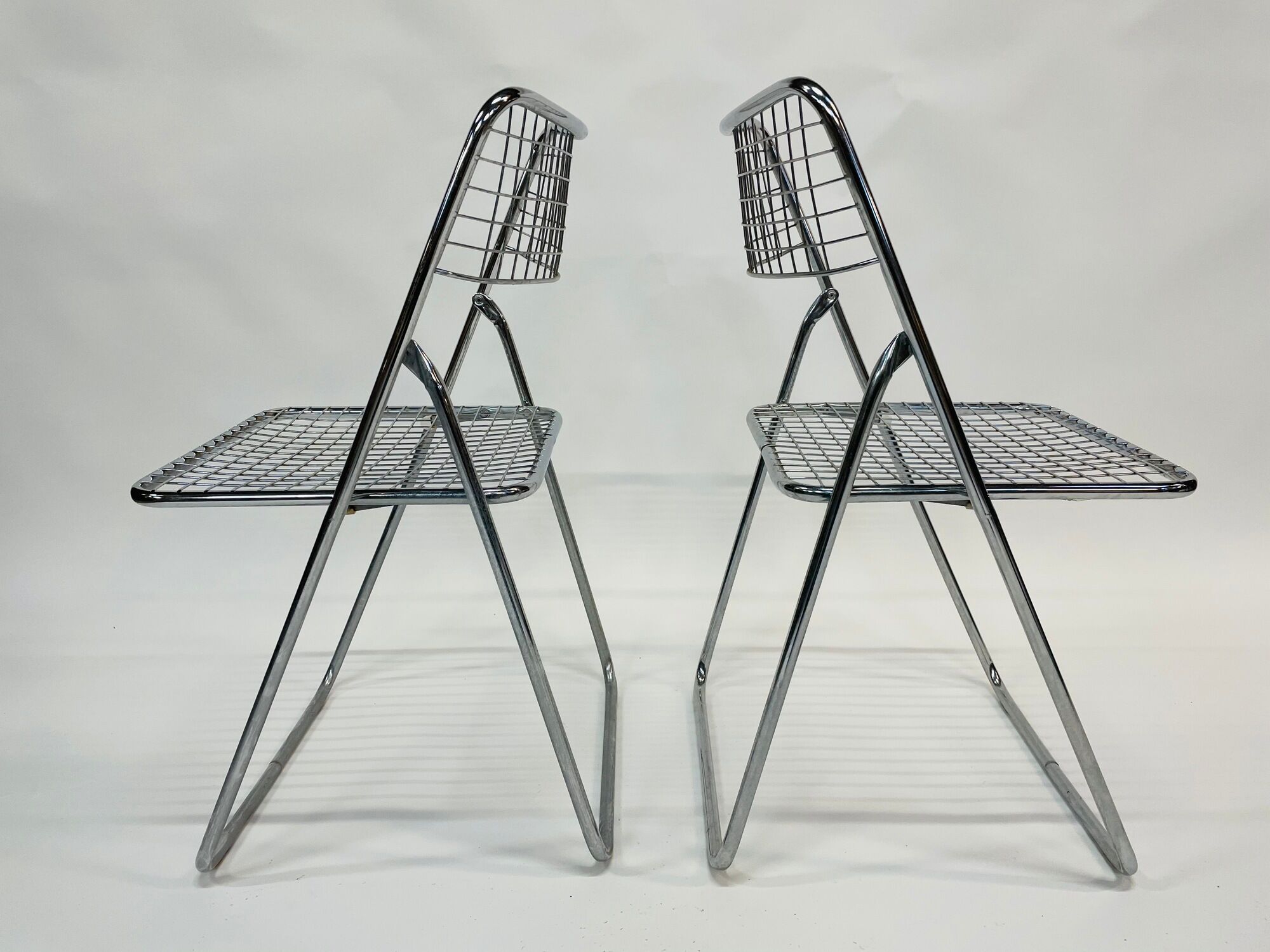 Set of four chrome folding chairs by Niels Gammelgaard for Ikea 1970
