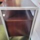 Hi-Fi cabinet in wood, brushed aluminum, smoked glass - 1970s