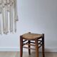 Tabouret ancien en paille et bois