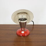 1930s Bauhaus Red Small Table Lamp, Czechoslovakia