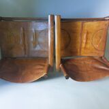 Pair of Michel Arnoult safari armchairs, Brazil 1960, rosewood and leather