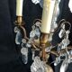 Golden brass girandole - 4 arms of lights - stamps and fleurettes in cut crystal