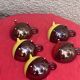 5 cups and 5 saucers signed Luc vallauris vintage