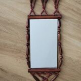 Vintage bohemian mirror in wooden beads