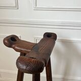 Set of three brutalist bar stools