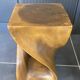 Stool n2 in solid raw walnut wood carved from the mass 1970