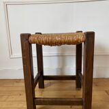 Wooden stool and antique straw