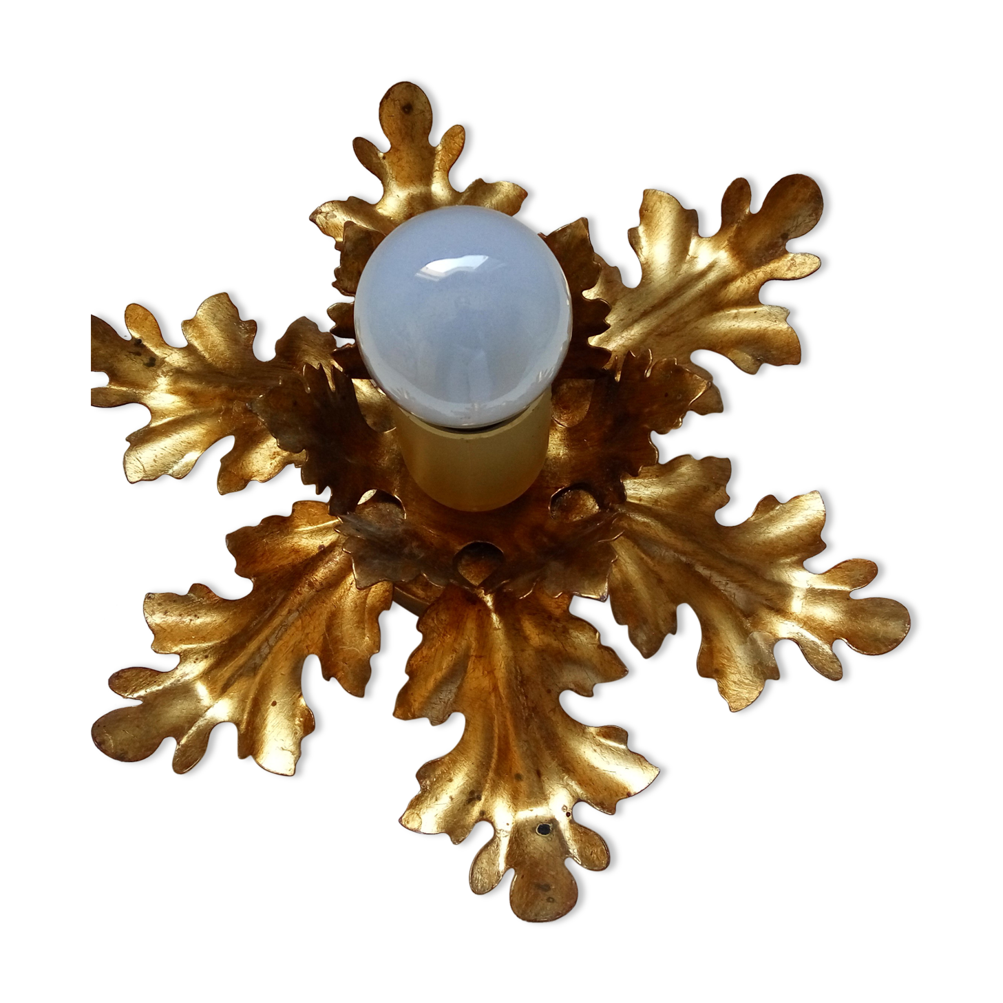 Golden metal wall light