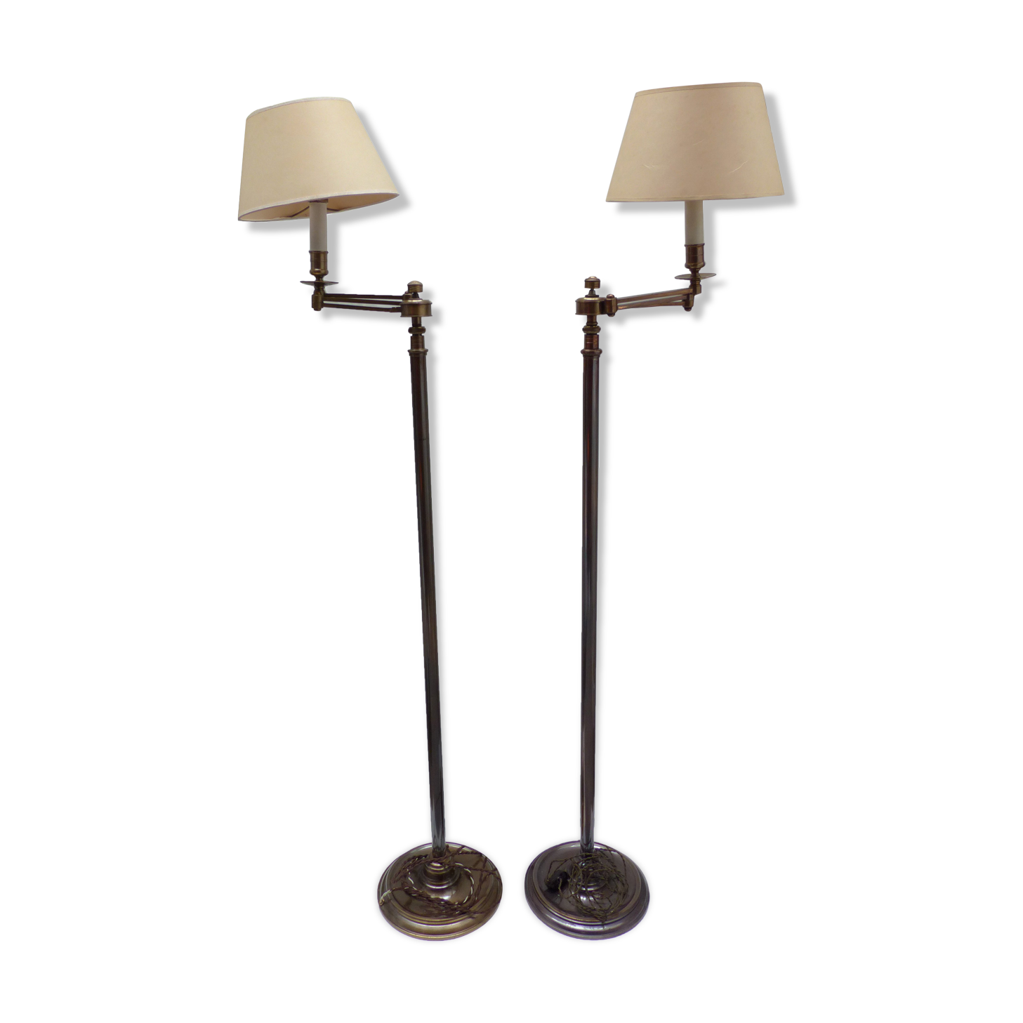 Pair of vintage e-readers with articulated arms