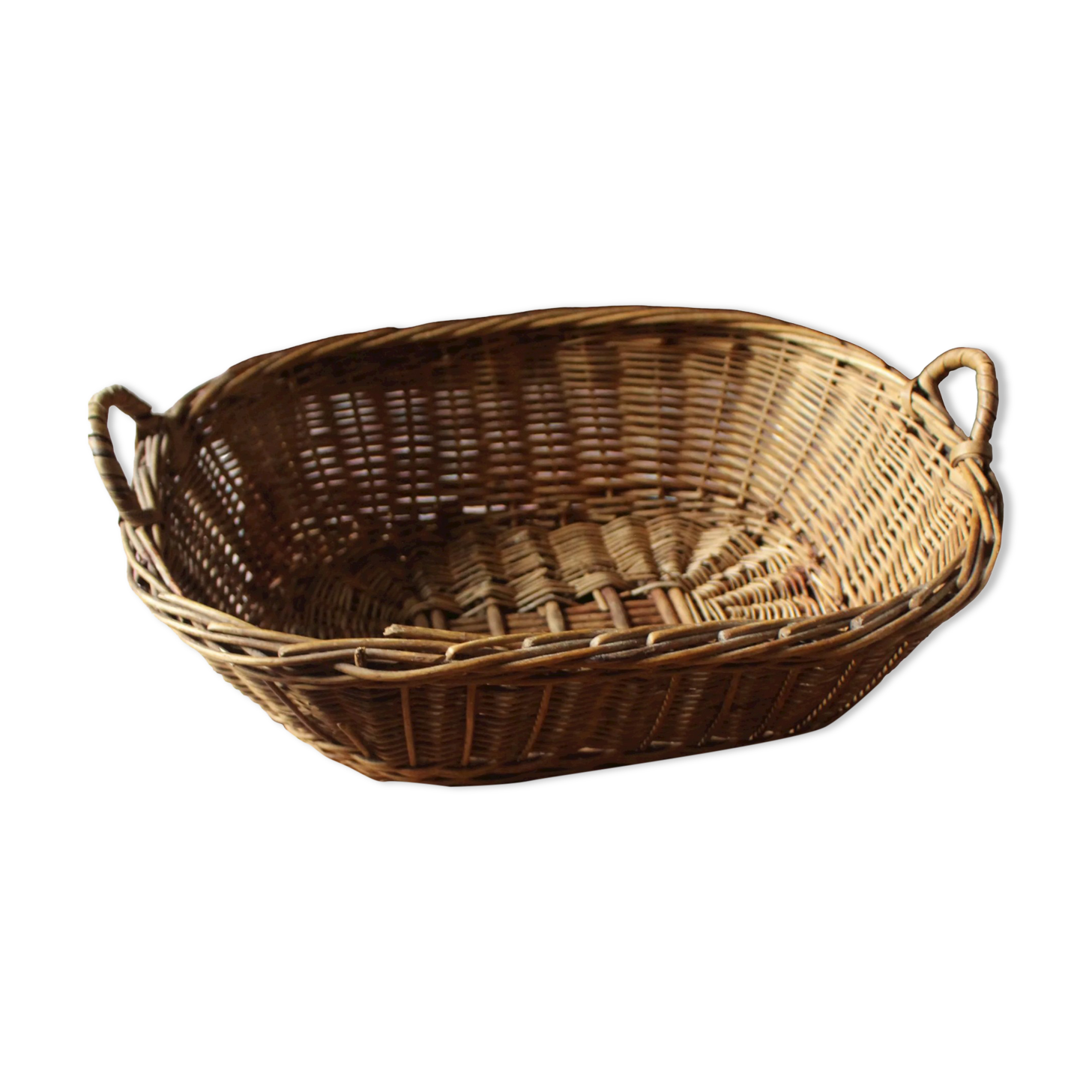 Oval basket wicker basket two handles