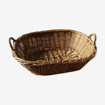 Oval basket wicker basket two handles