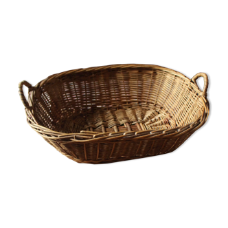 Oval basket wicker basket two handles