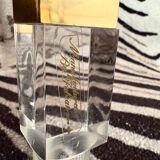 Italian coffee table Fabian, glass, plexiglass and brass, 1970-80.