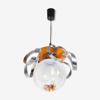 Murano glass globe pendant light Maazzega edition Italian design 70