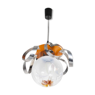 Suspension globe verre Murano édition Maazzega design italien 70