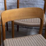 4x Niels Møller chair Model 75 in Oak, 1960s Denmark