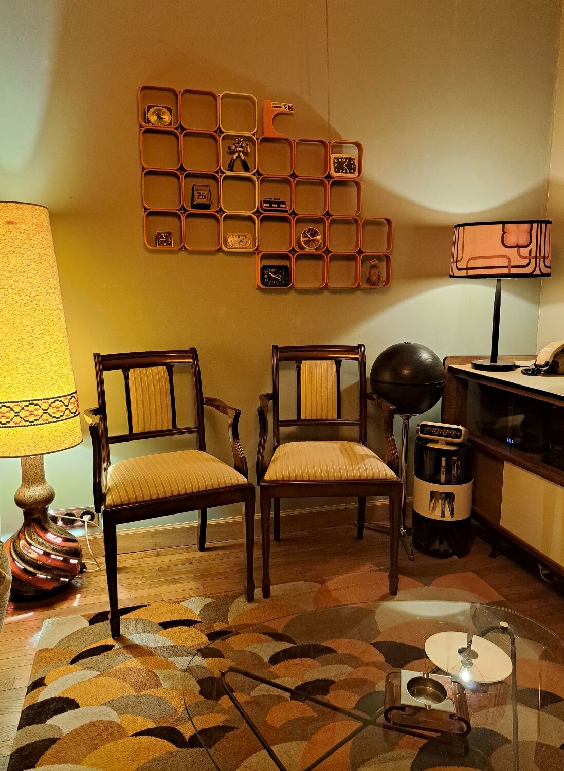 Paires de fauteuils de salon heldense acajou circa 1950