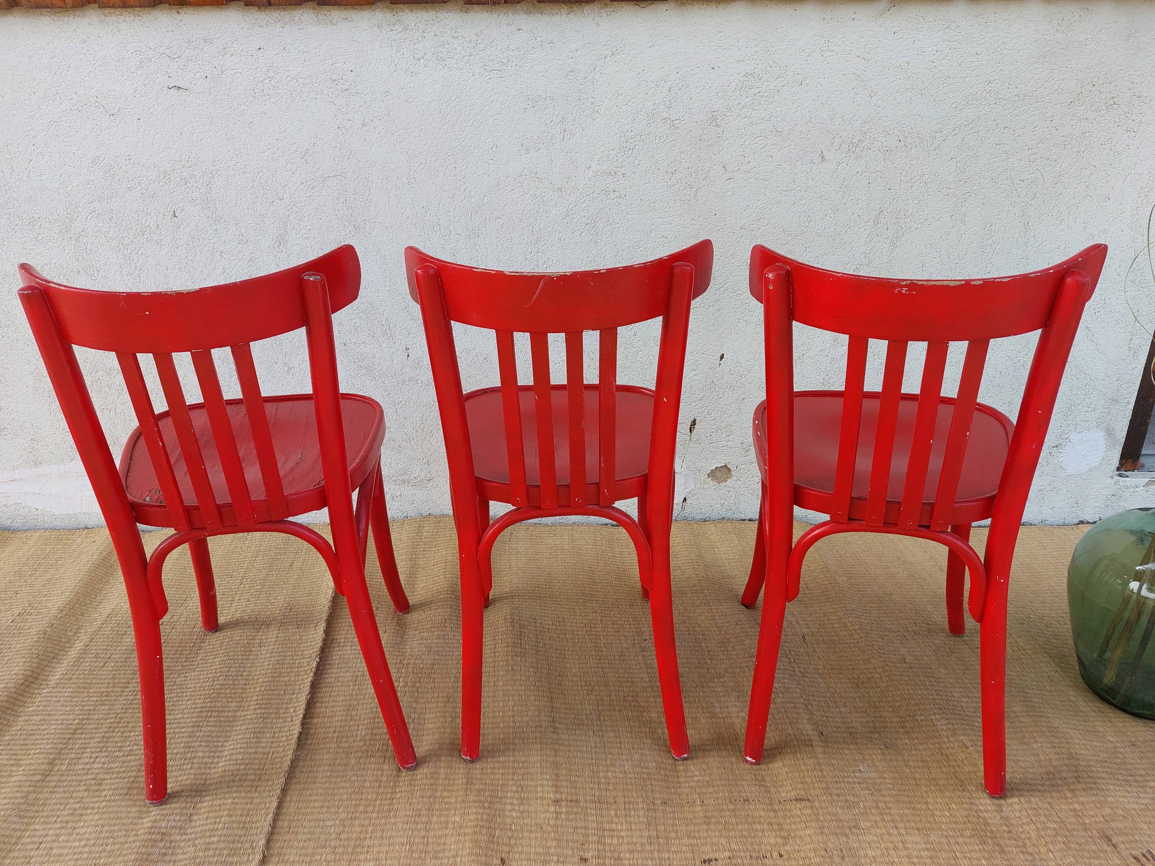 Red baumann chairs