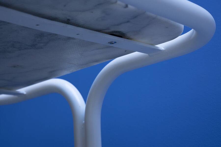 Vintage metal and marble coffee table