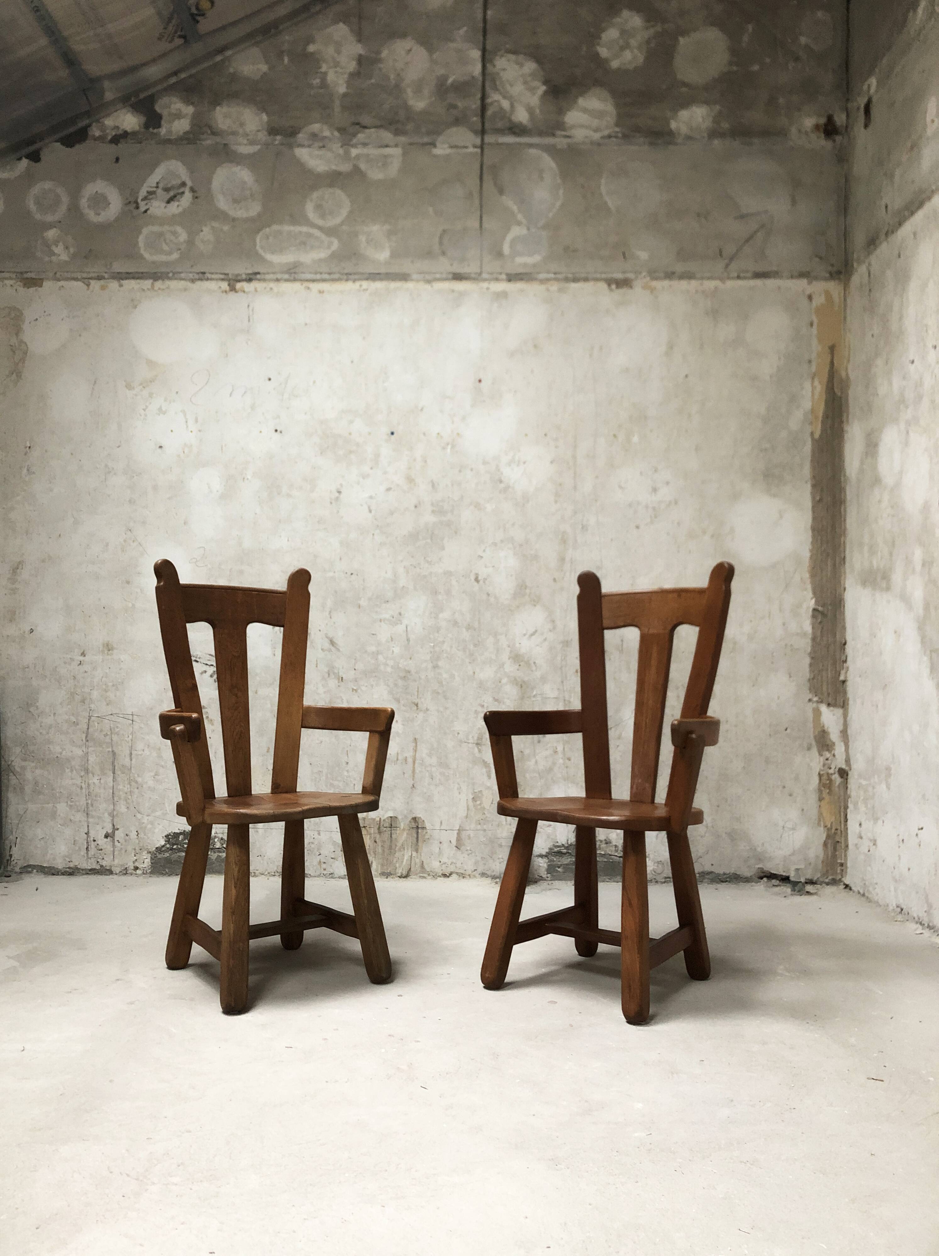 Belgian brutalist vintage armchair