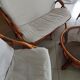 Sofa armchairs and coffee table in vintage rattan of six pieces