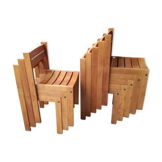 Lot de 8 chaises vintage