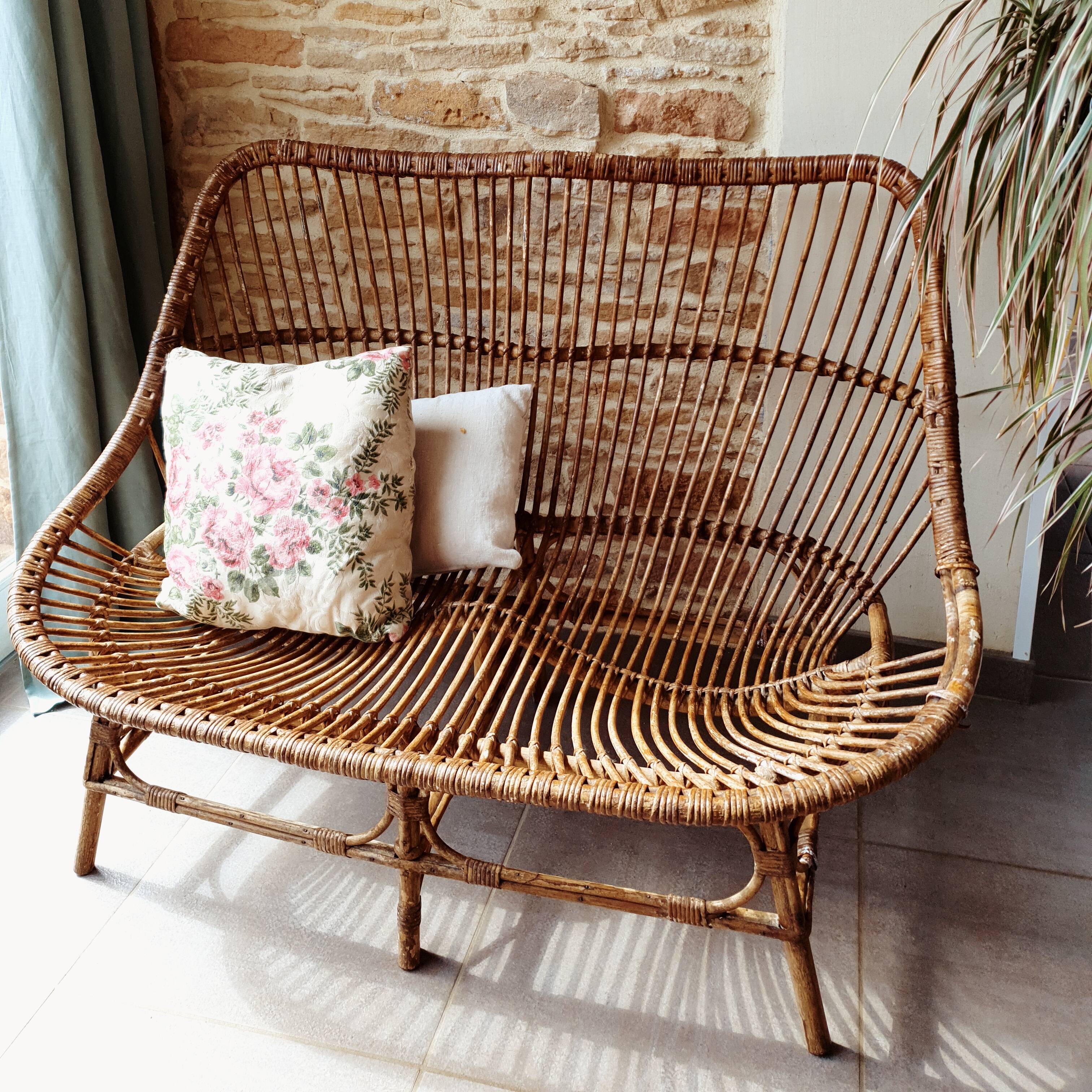 Rattan bench
