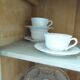 Small vintage Parisian sideboard with 2 doors and 2 drawers, enhanced in verdigris