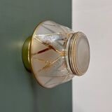 Vintage Art Deco white and gold glass globe wall/ceiling light.