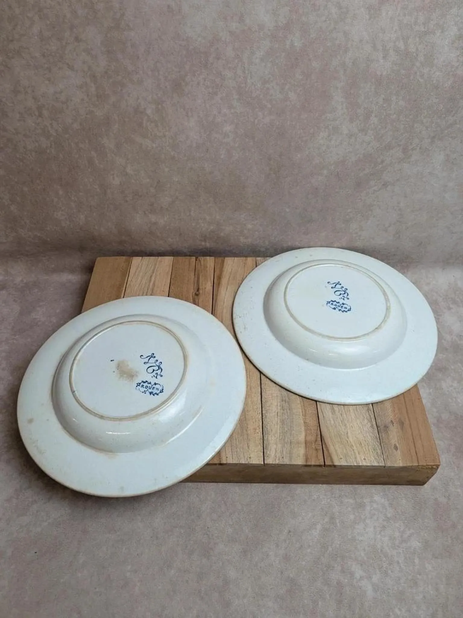Set of 2 deep plates in ironstone Jules Vieillard Bordeaux – Rouen