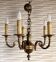 Five-armed golden brass chandelier – neoclassical elegance, Louis XVI spirit.