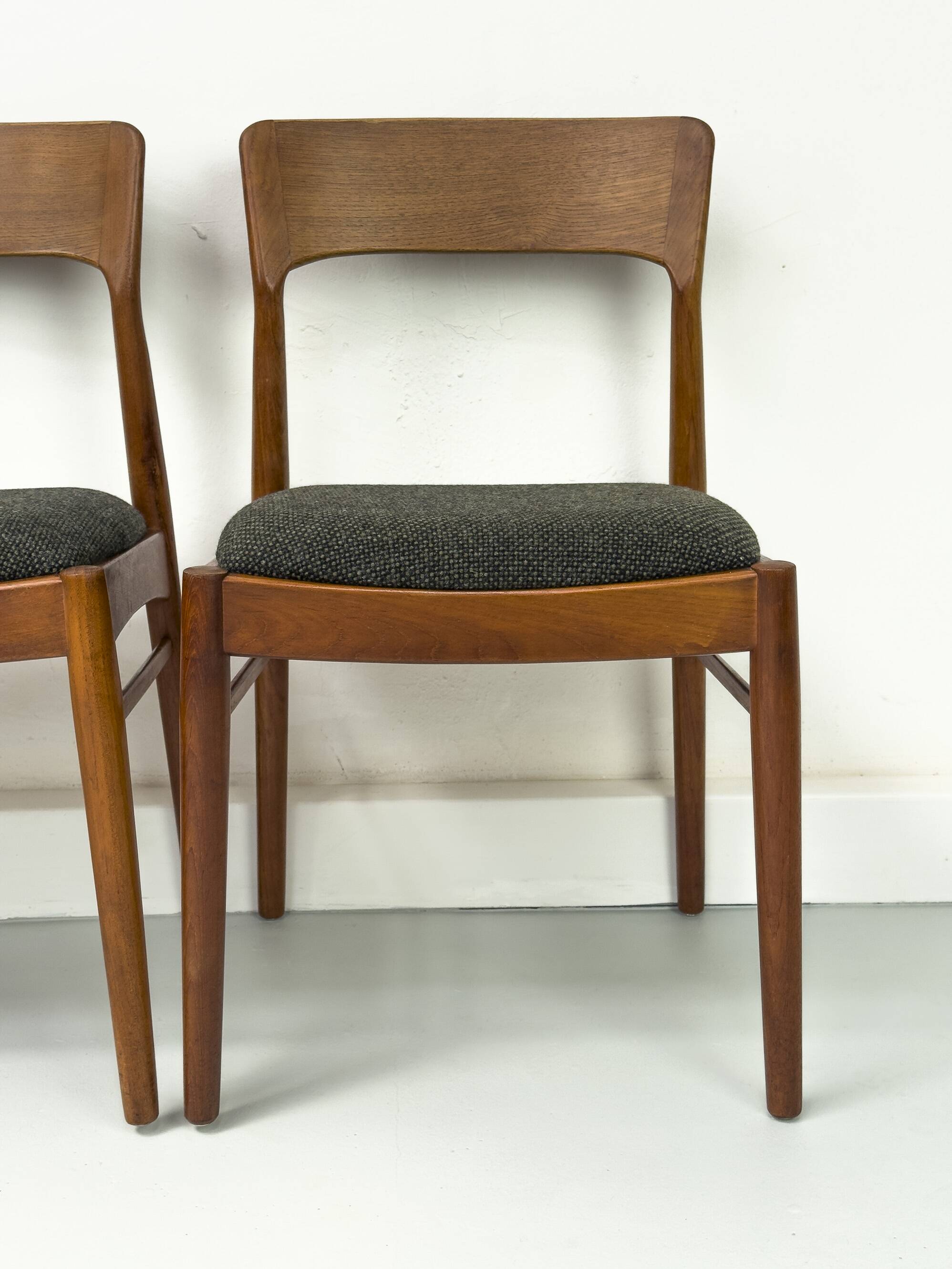 Teak and Wool Dining Chairs from Korup Stolefabrik, 1960s, Set of 4