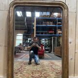 Miroir époque Louis Philippe à la feuille d'or 140x100 cm