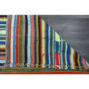 1970s Vintage Turkish Oushak Handmade Wool Cotton Blue Runner Rug 163x306
